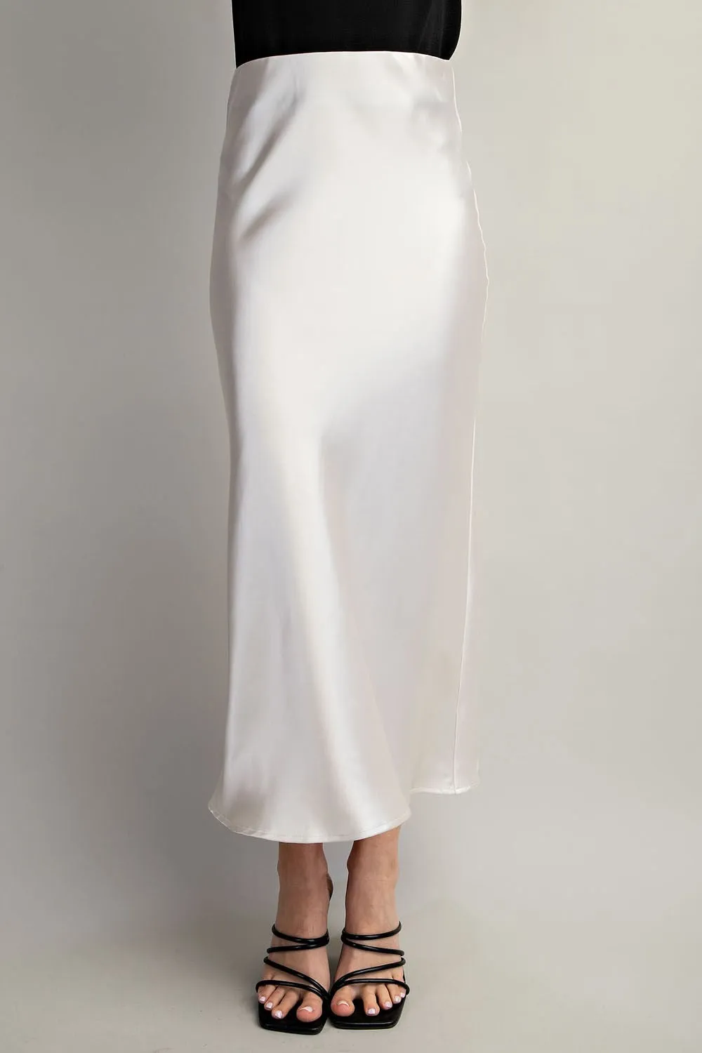 Glow Satin Skirt - Cream