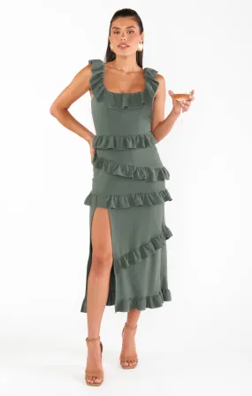 Greta Dress ~ Deep Sage Stretch