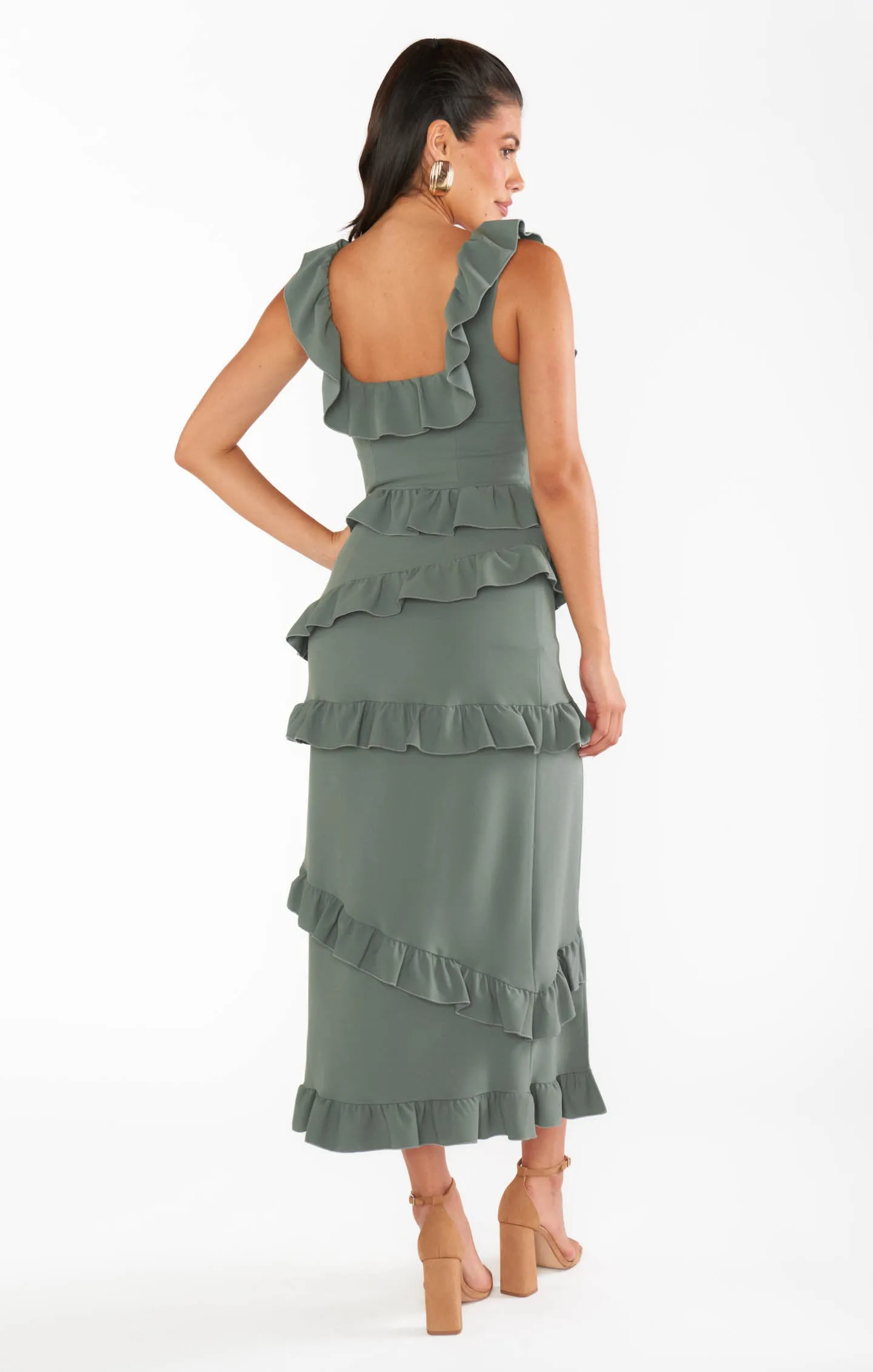 Greta Dress ~ Deep Sage Stretch