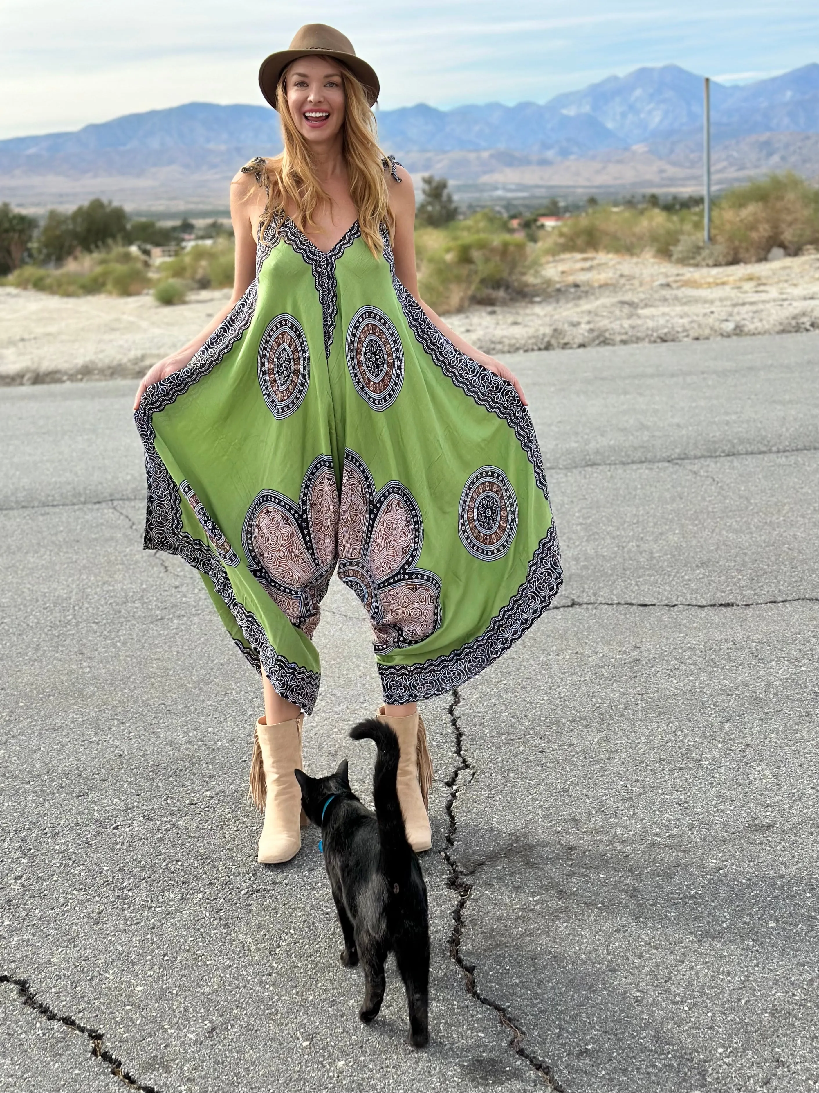 Gypsy Jumpsuit in Olive Bronze Mandala