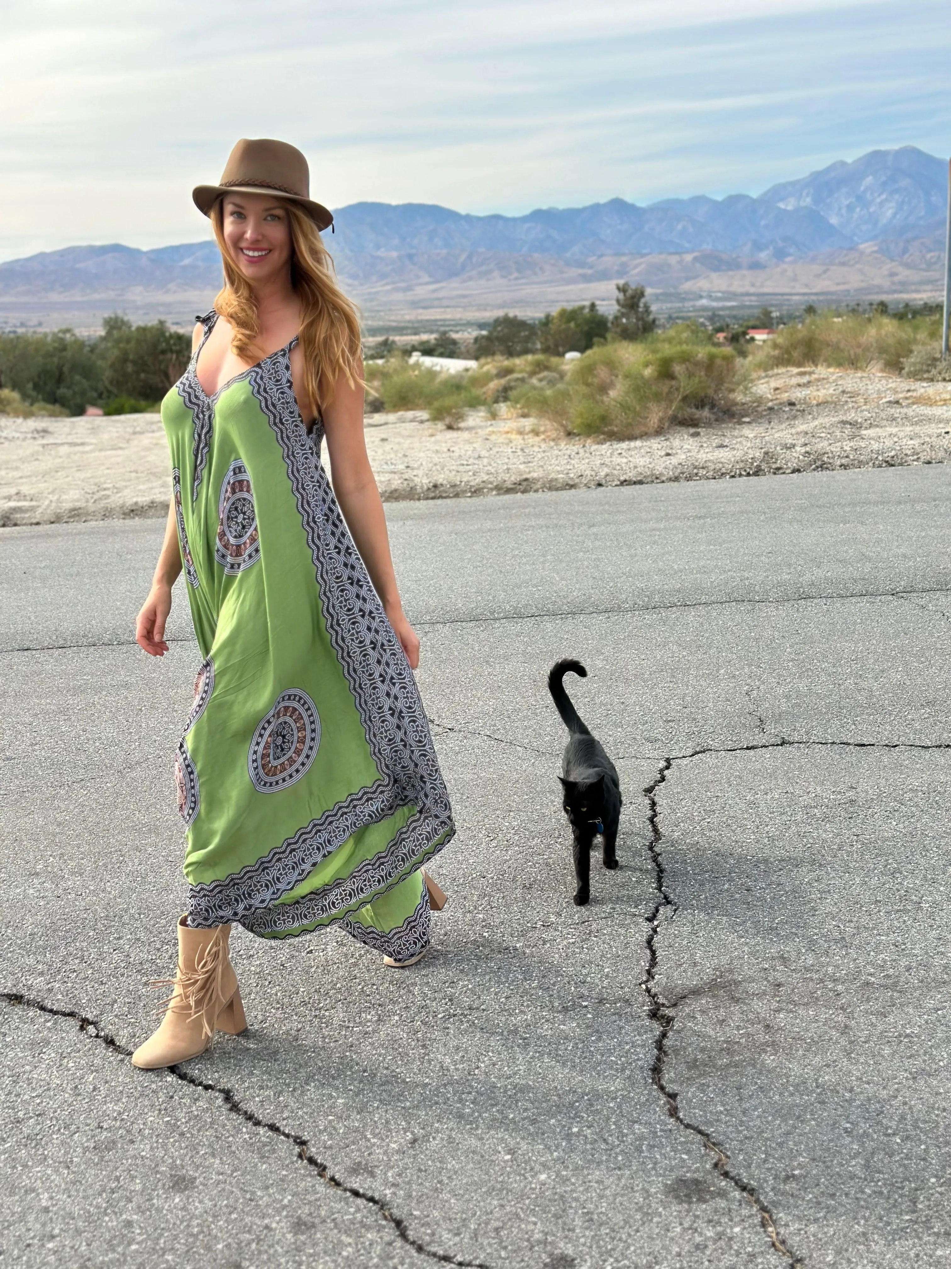 Gypsy Jumpsuit in Olive Bronze Mandala