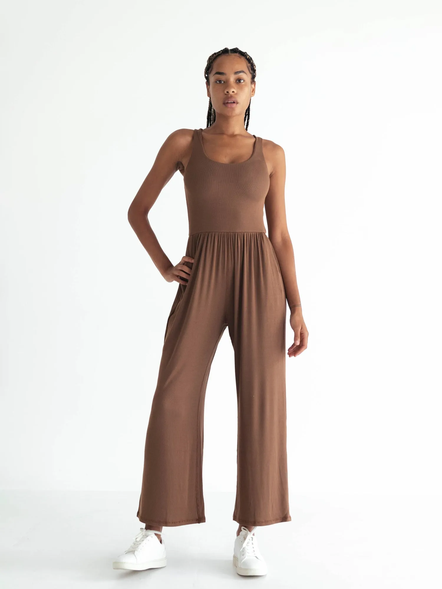 Hana Jumpsuit 2.0, Ribbed Toffee