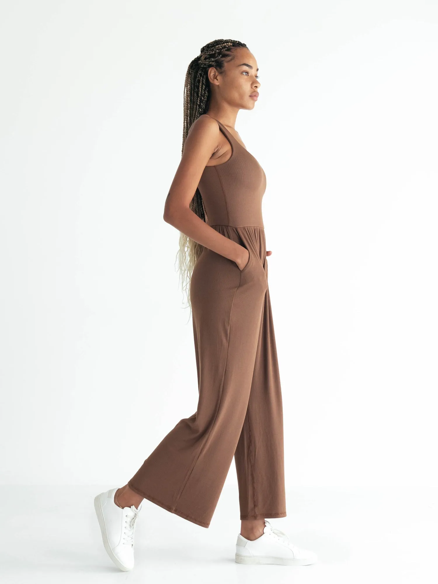 Hana Jumpsuit 2.0, Ribbed Toffee