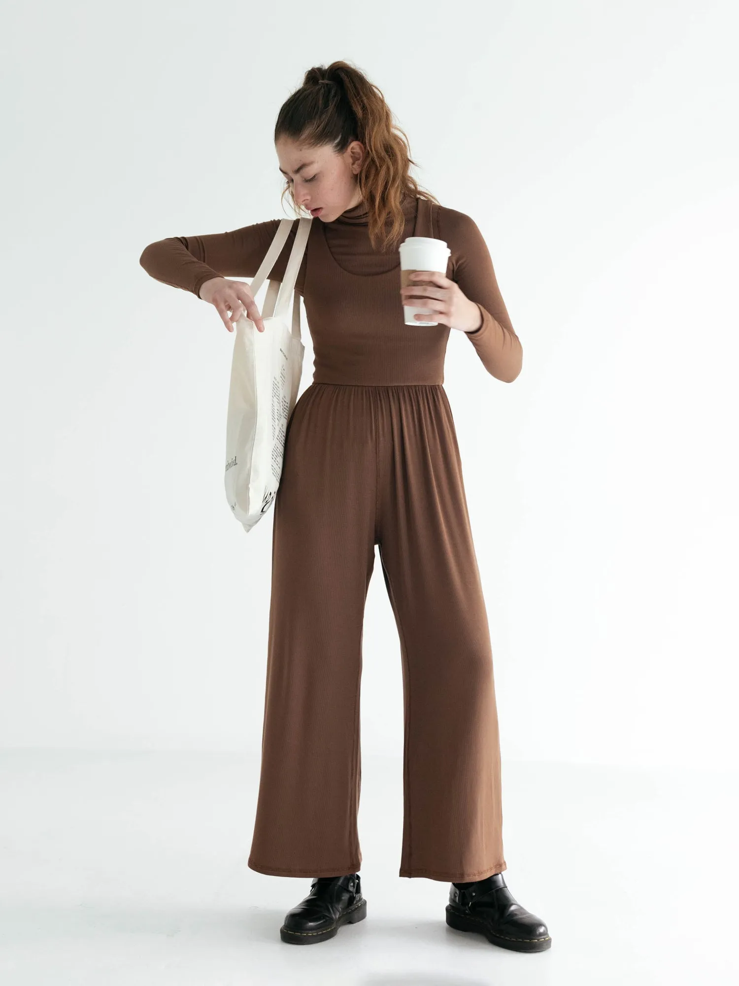 Hana Jumpsuit 2.0, Ribbed Toffee