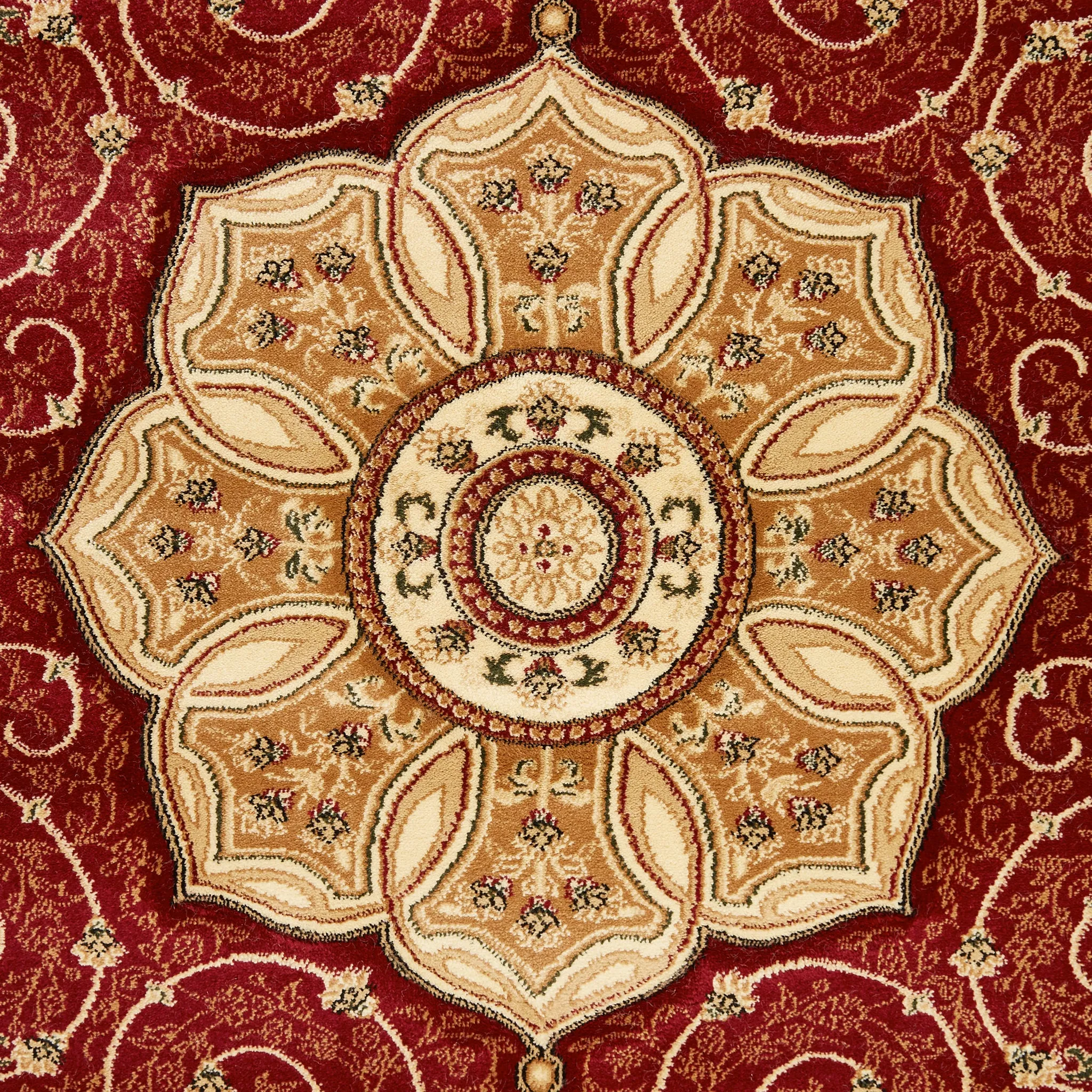 Heritage Hand Carved Red Rug - Washington