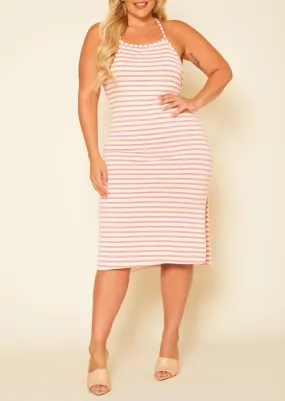 Hi Curvy Plus Size Women Halter Lounge Midi Dress