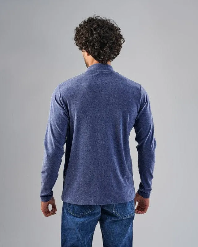 High Neck Long Sleeve Body  -  BLUE