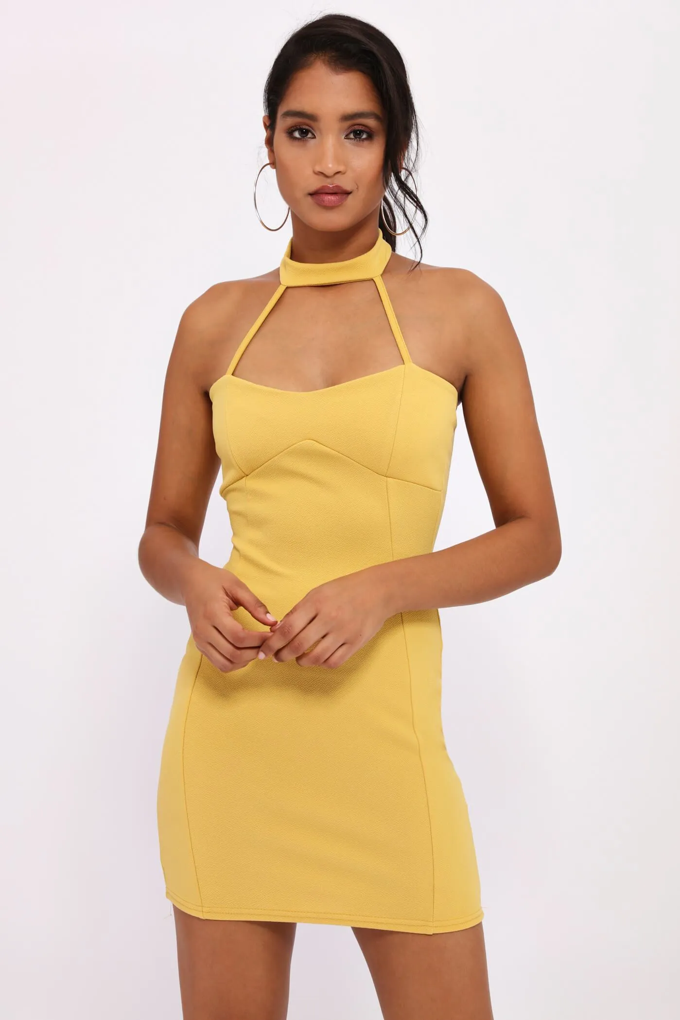 Honeydew Halter Neck Choker Mini Dress