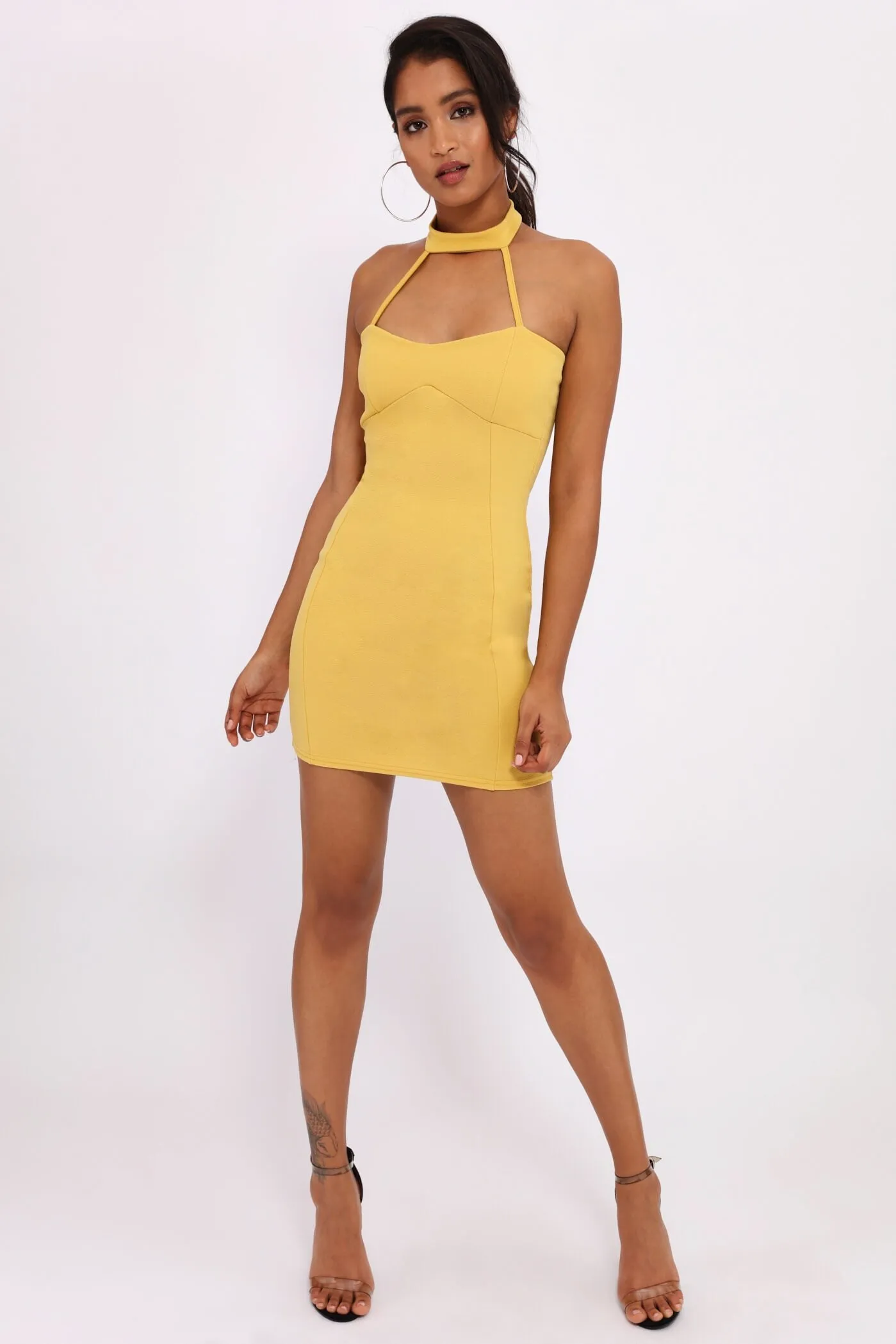 Honeydew Halter Neck Choker Mini Dress