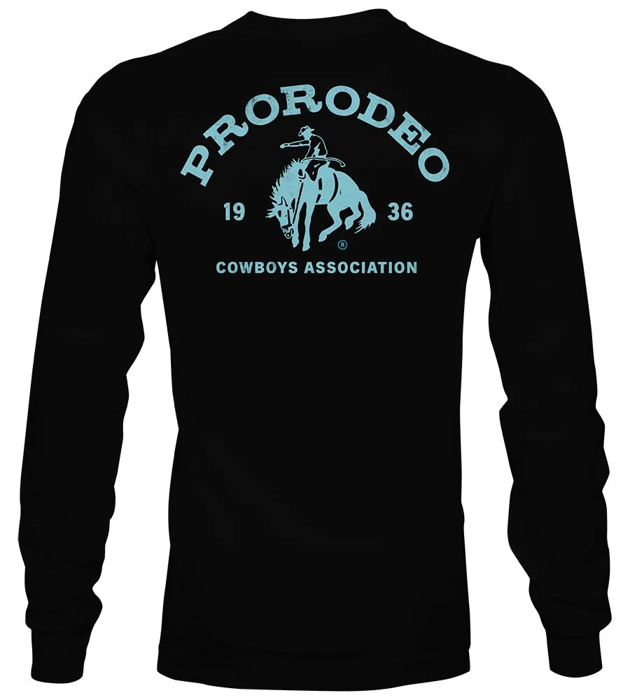 Hooey Men's Pro Rodeo Logo Long Sleeve Tee in Black