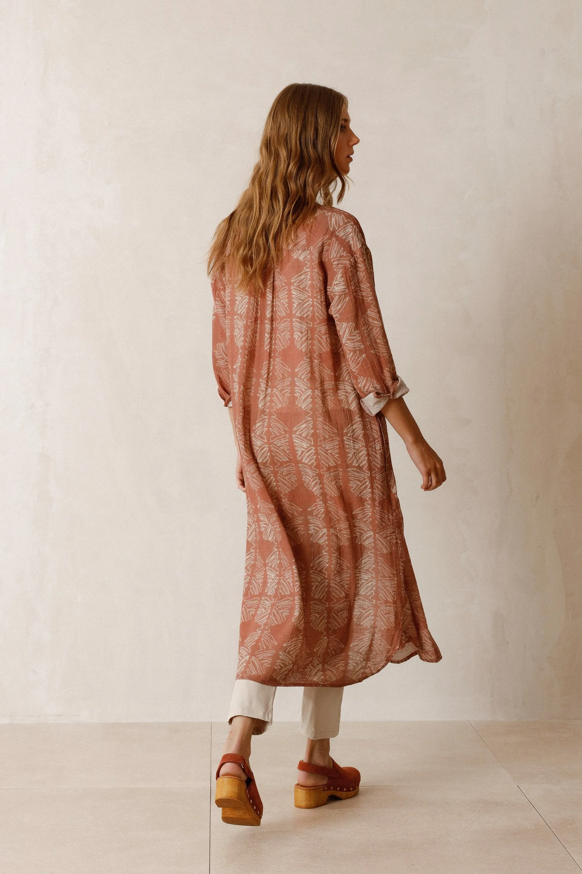 Indi & Cold Textured Shirt Dress Vintage Pink