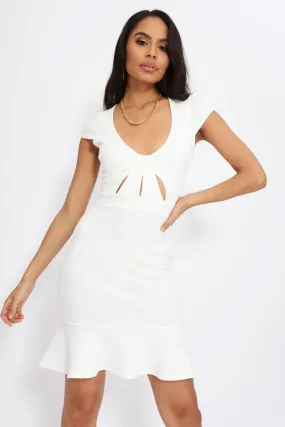 Ivory Short Sleeve Bodycon Dress