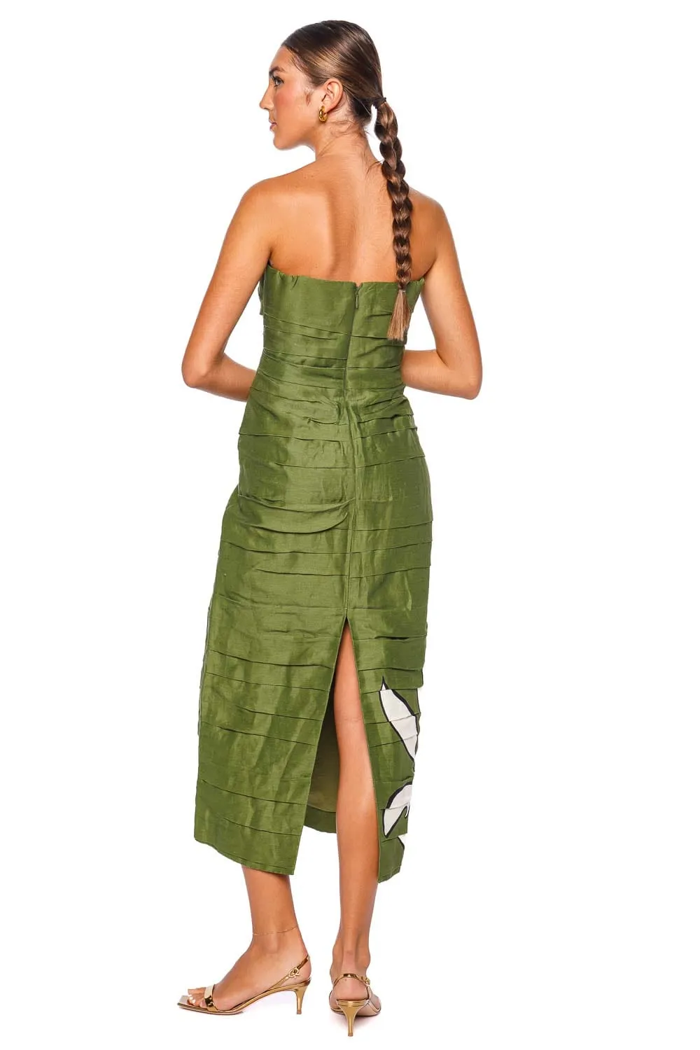 Jasmine Strapless Ruched Midi Dress