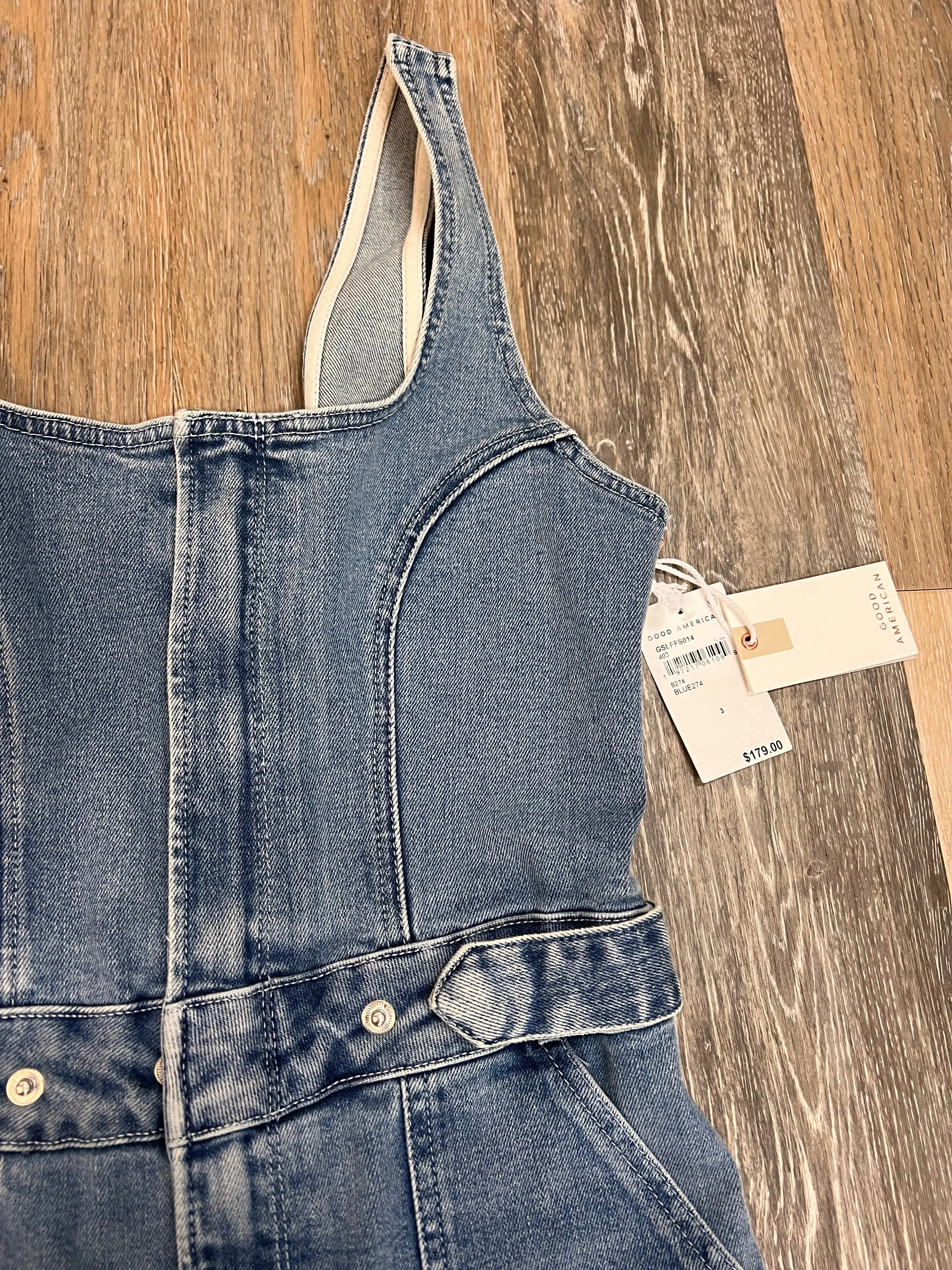 Jumpsuit By Good American In Blue Denim, Size:L