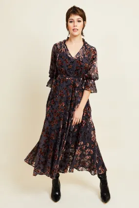 Kamare Ingrid Dress - Winter Blossom Burn Out