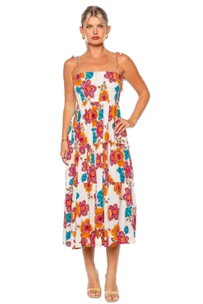 Kamina Flora Marbella Smocked Midi Dress