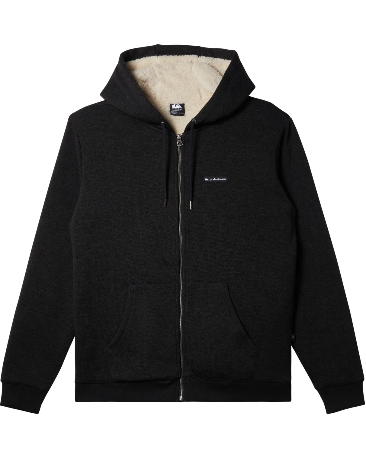 Keller Zip Sherpa Hooded Jacket in Black Heather