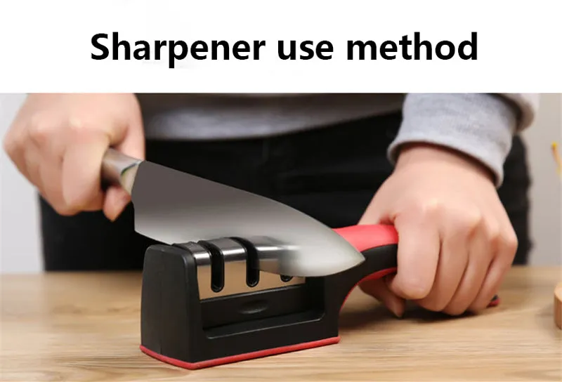 Knife Sharpener  Professional 3 Stages  Non-Slip Silicone Rubber