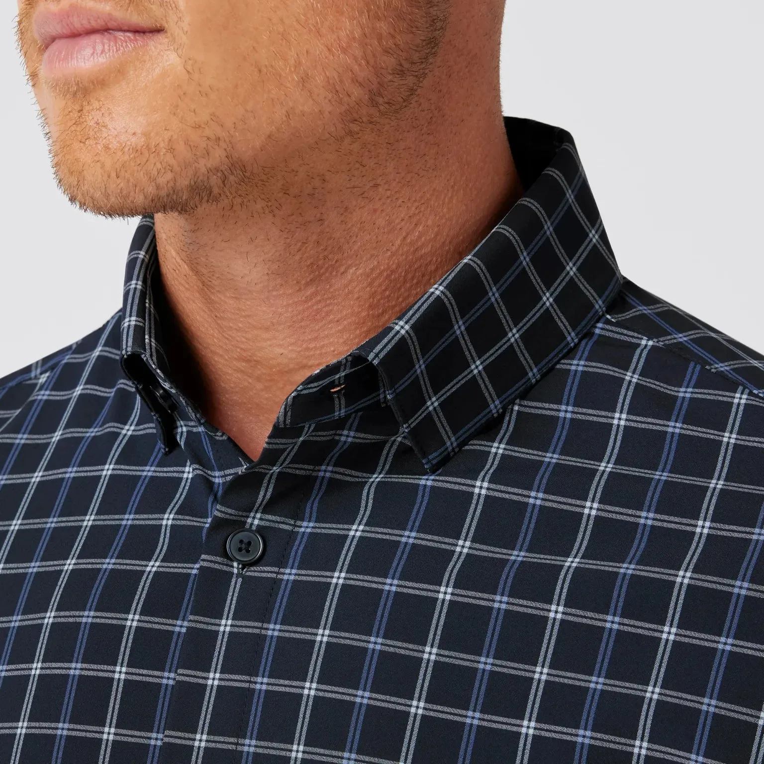 Leeward Dress Shirt in Navy Stewart Plaid by Mizzen Main