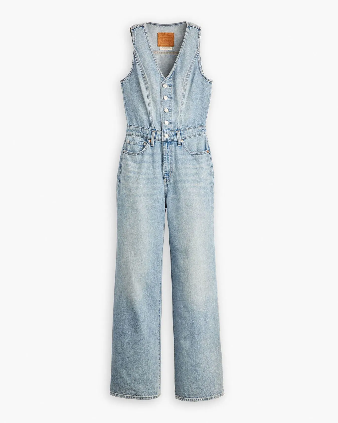 Levi's® Womens Denim Vest Wide Leg Jumpsuit - Dive Deep