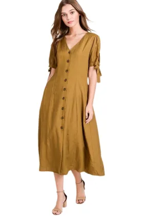 Linen Dress in Olive or Grey 3004