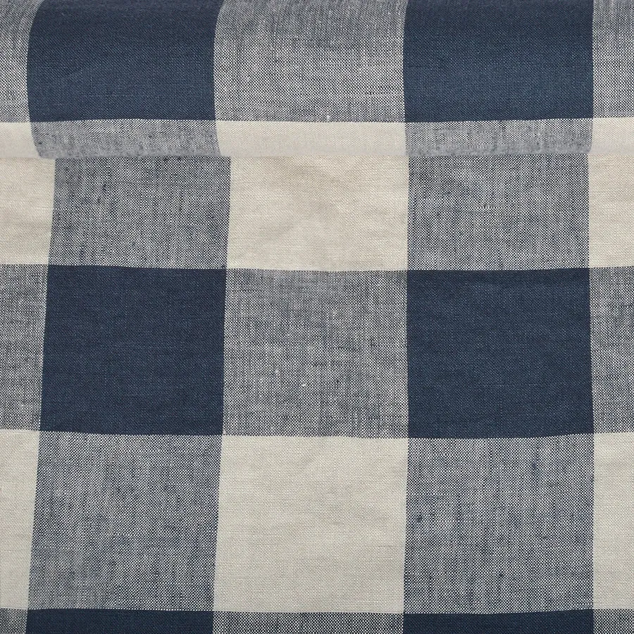 Linen Fabric CHECK  (Available in 6 colours)