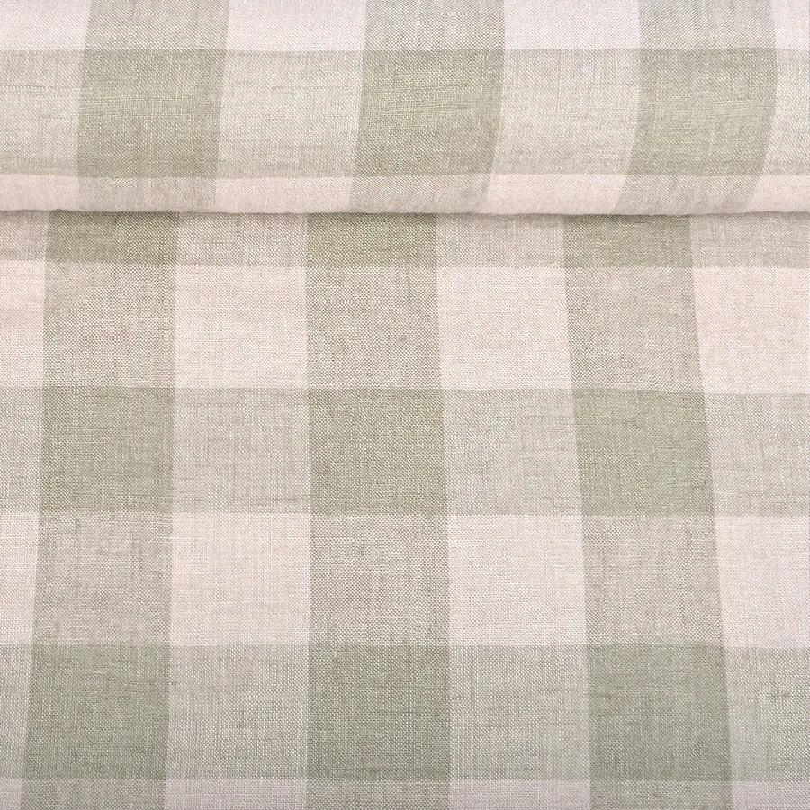 Linen Fabric CHECK  (Available in 6 colours)