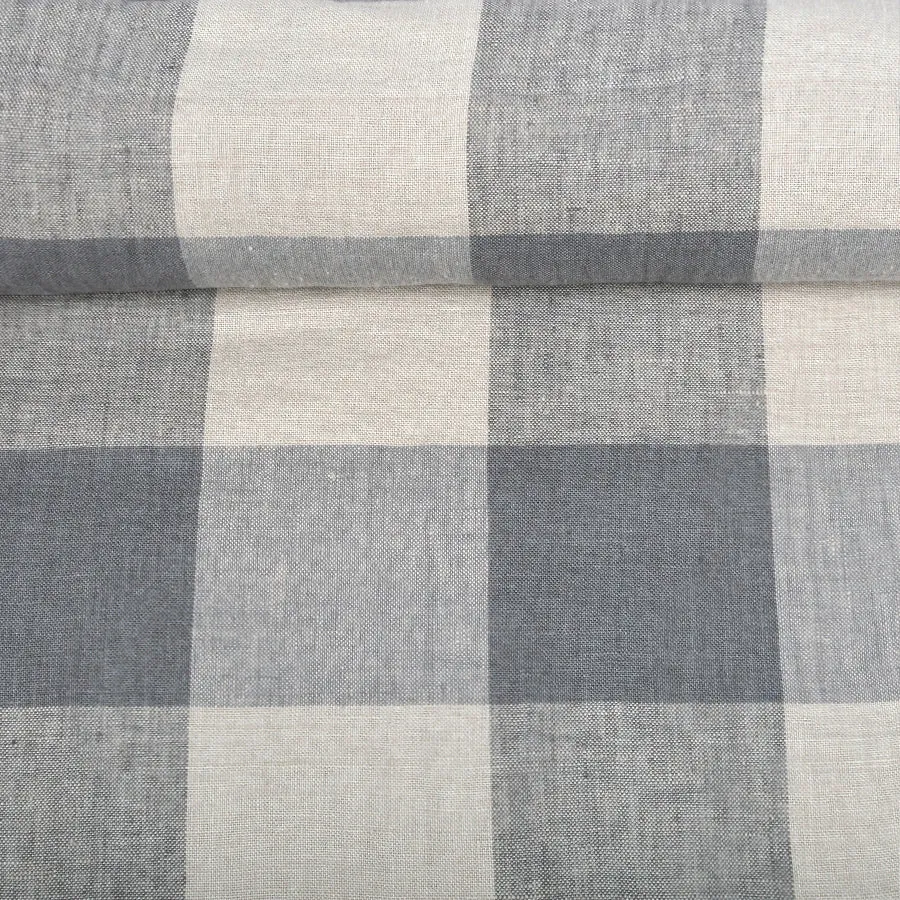 Linen Fabric CHECK  (Available in 6 colours)