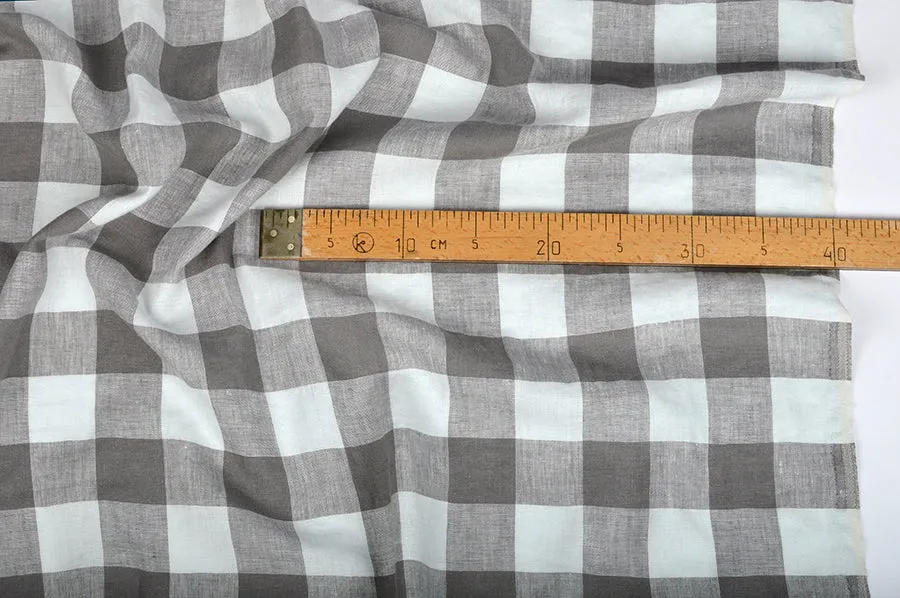 Linen Fabric CHECK  (Available in 6 colours)