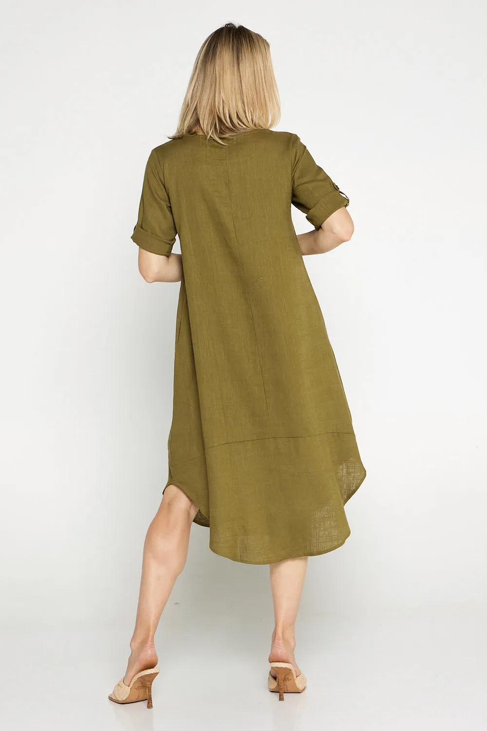 Liorra Linen Dress - Khaki