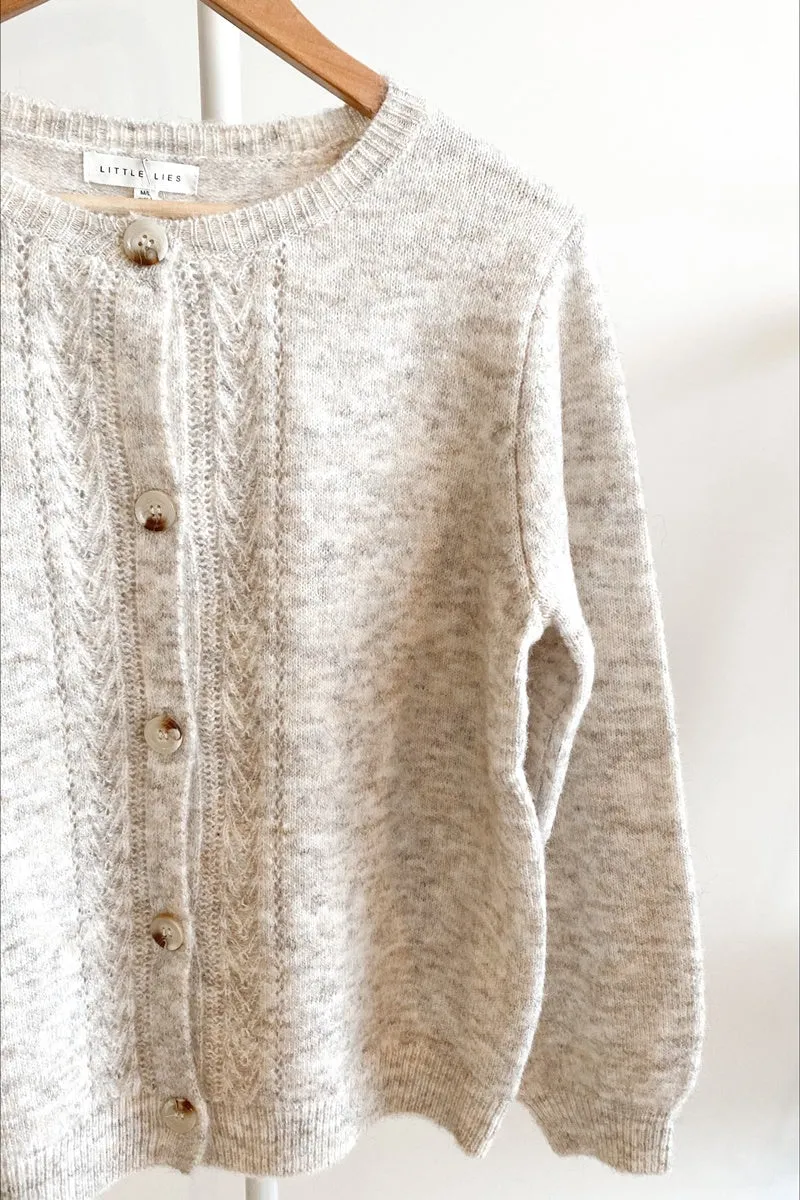 Little Lies - Betty Knited Cardigan - Oat Marle