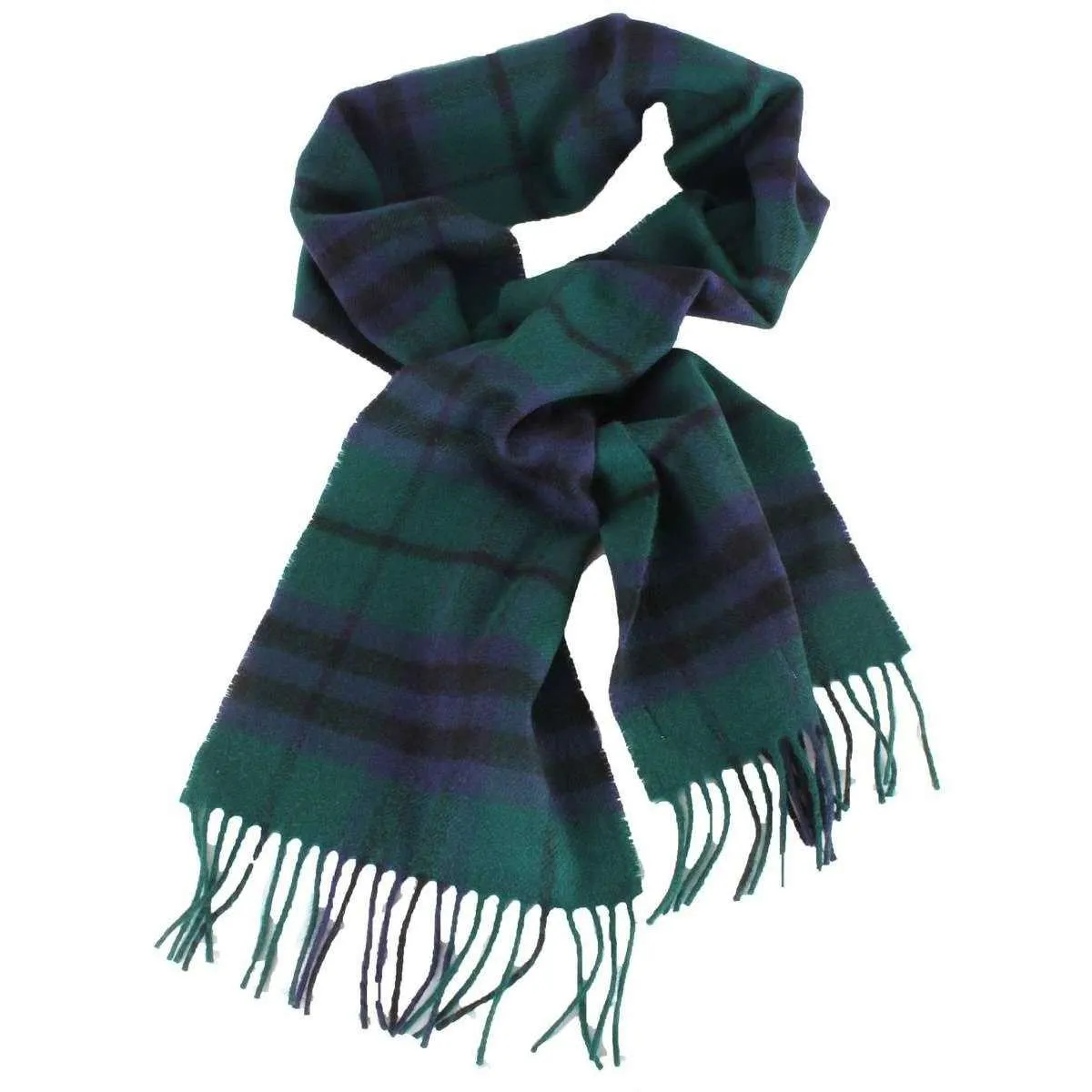 Locharron of Scotland Bowhill Marshall Modern Lambswool Scarf - Green/Navy