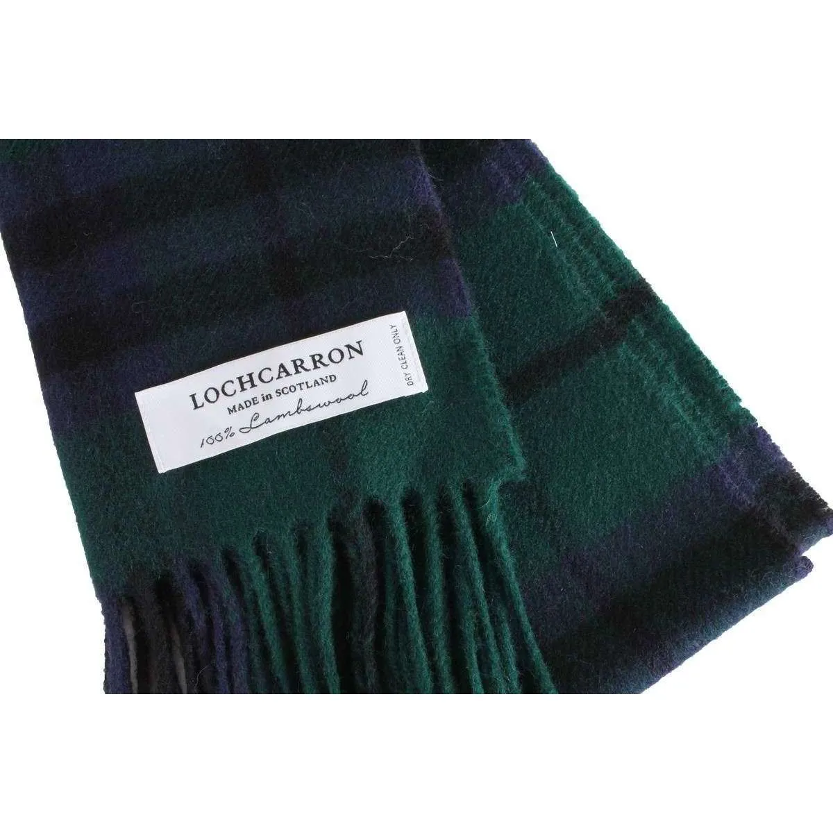 Locharron of Scotland Bowhill Marshall Modern Lambswool Scarf - Green/Navy