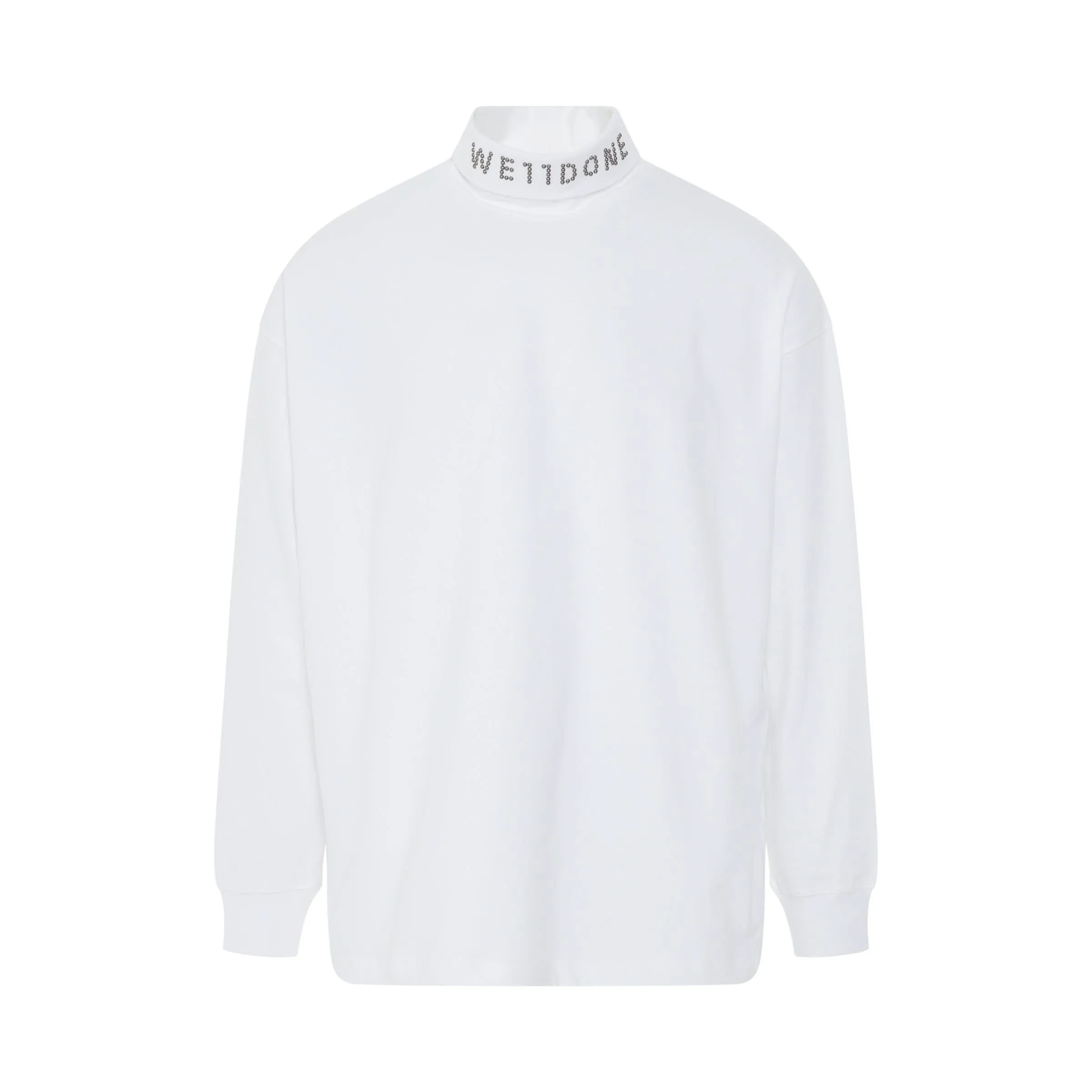 Logo Roll Neck Long Sleeve T-Shirt in White