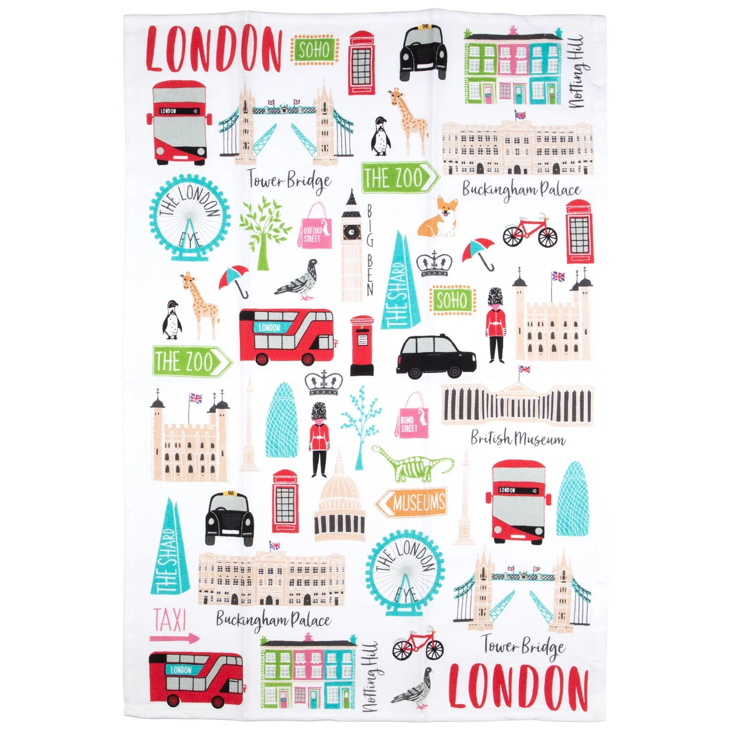 London Adventures Tea Towel by Milly Green