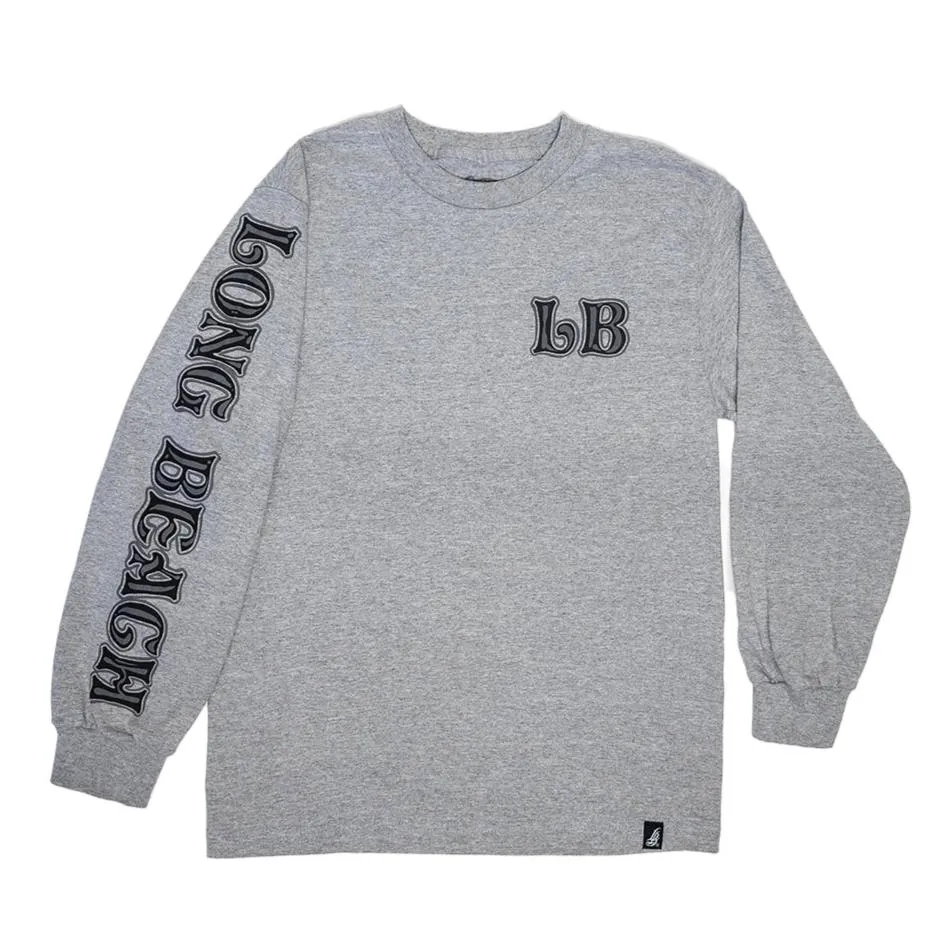 Long Beach Men's Heather Grey Long Sleeve T-Shirt