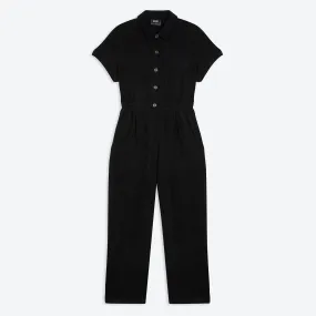 Lowie Linen Viscose Black Boilersuit