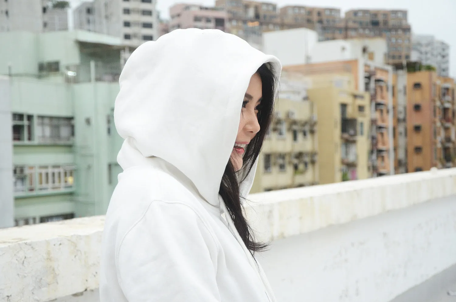 <ab 14c>Fungolia fleece Hoodie - Thunderbolt (White)