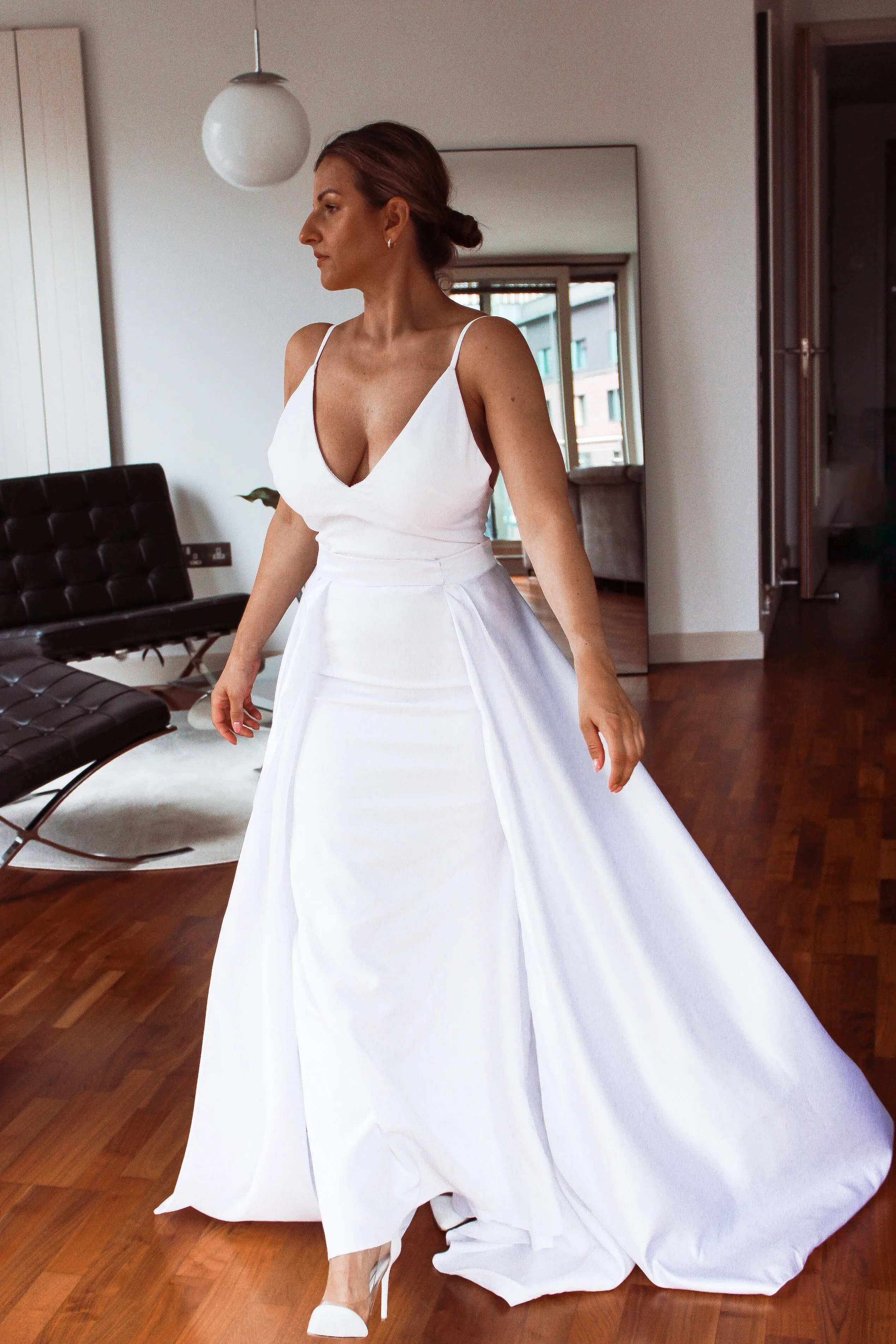 Luxury Bridal Satin Overskirt