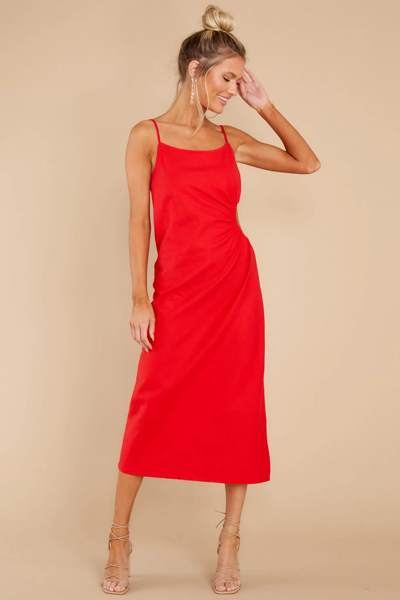 Made To Love Red Midi Dress