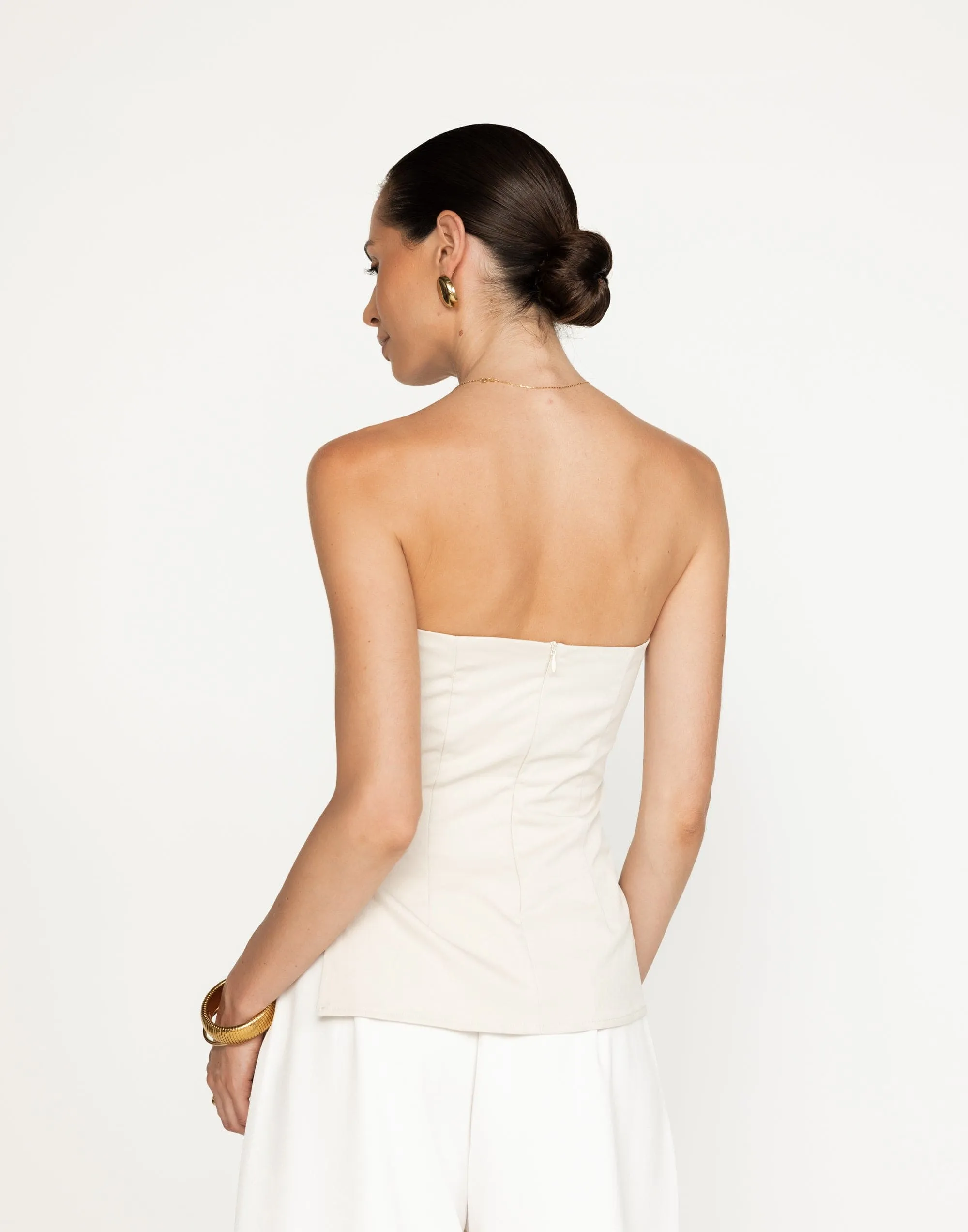 Madelaine Strapless Top (Oat)