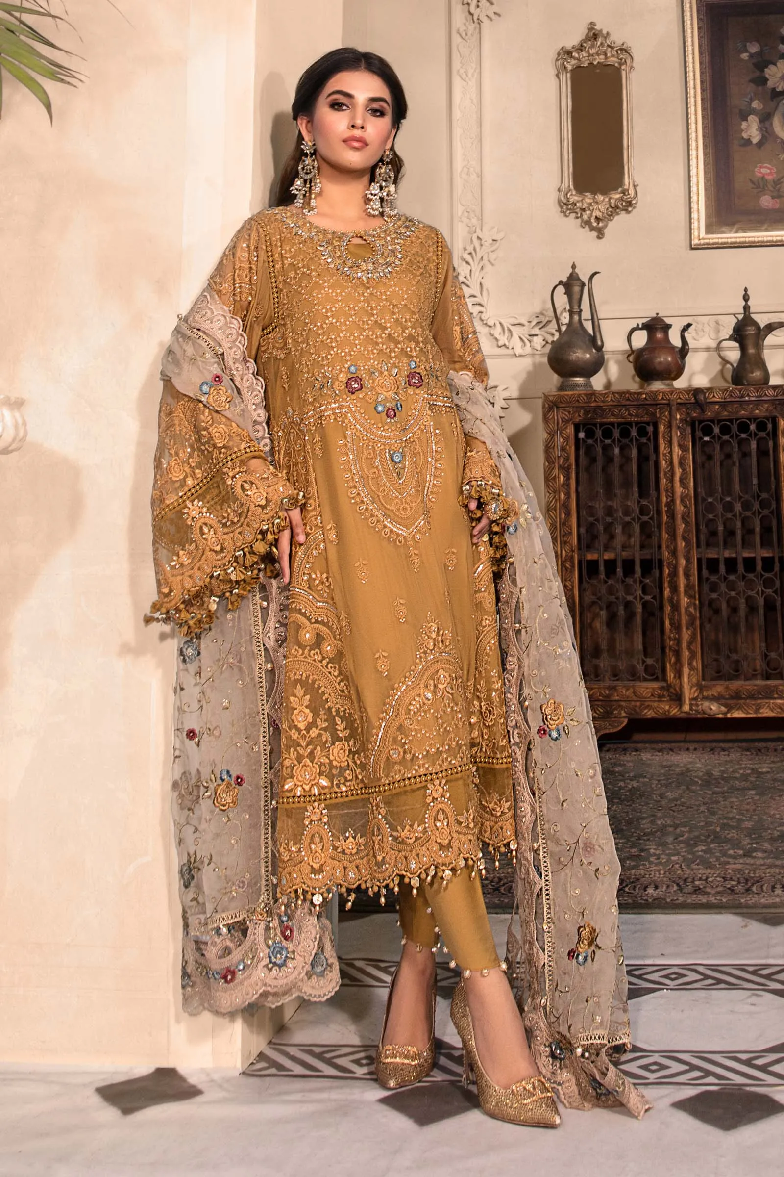 MARIA.B Mbroidered Heritage Collection 2023 – Mustard BD-2606