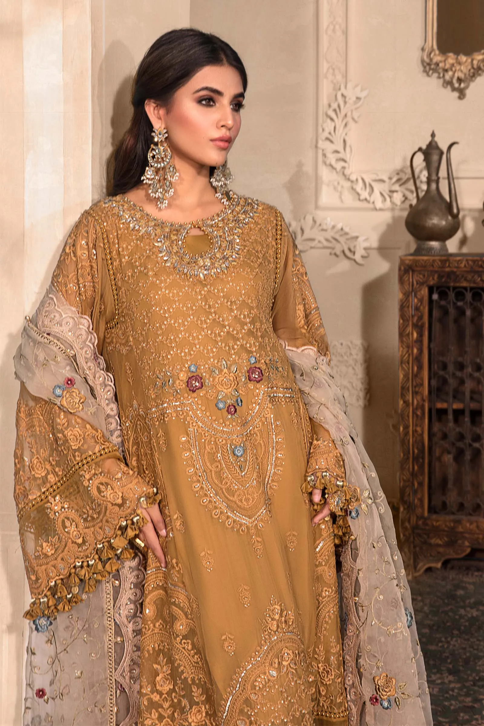 MARIA.B Mbroidered Heritage Collection 2023 – Mustard BD-2606