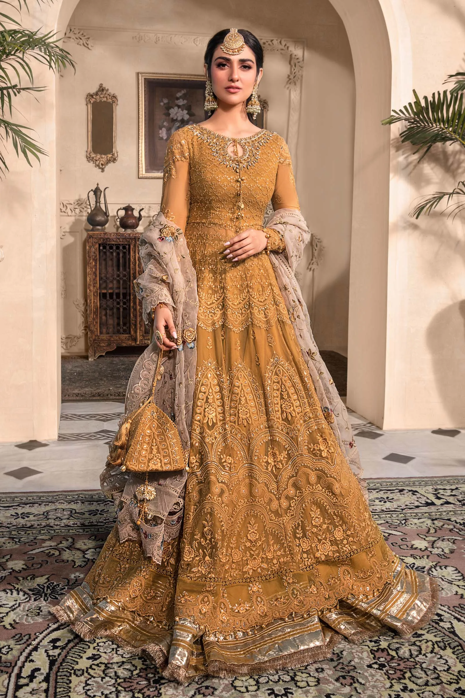 MARIA.B Mbroidered Heritage Collection 2023 – Mustard BD-2606