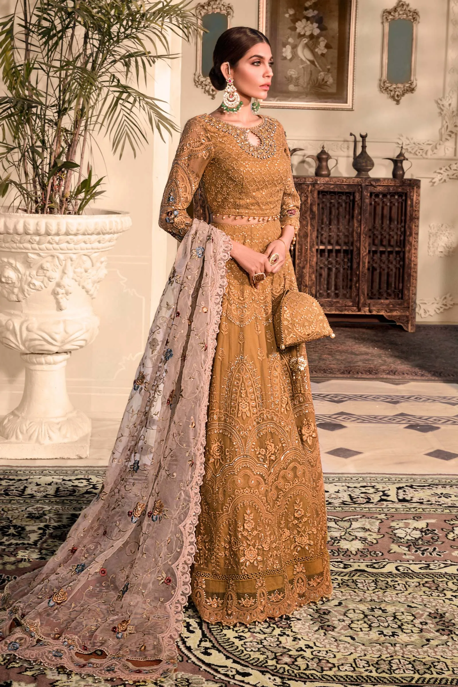 MARIA.B Mbroidered Heritage Collection 2023 – Mustard BD-2606