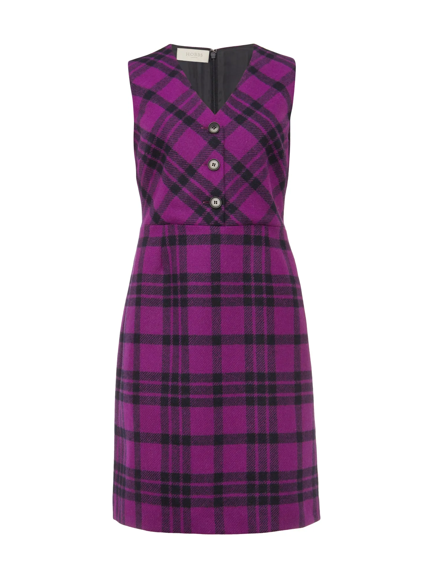 Mary Check Pinafore Wool Dress