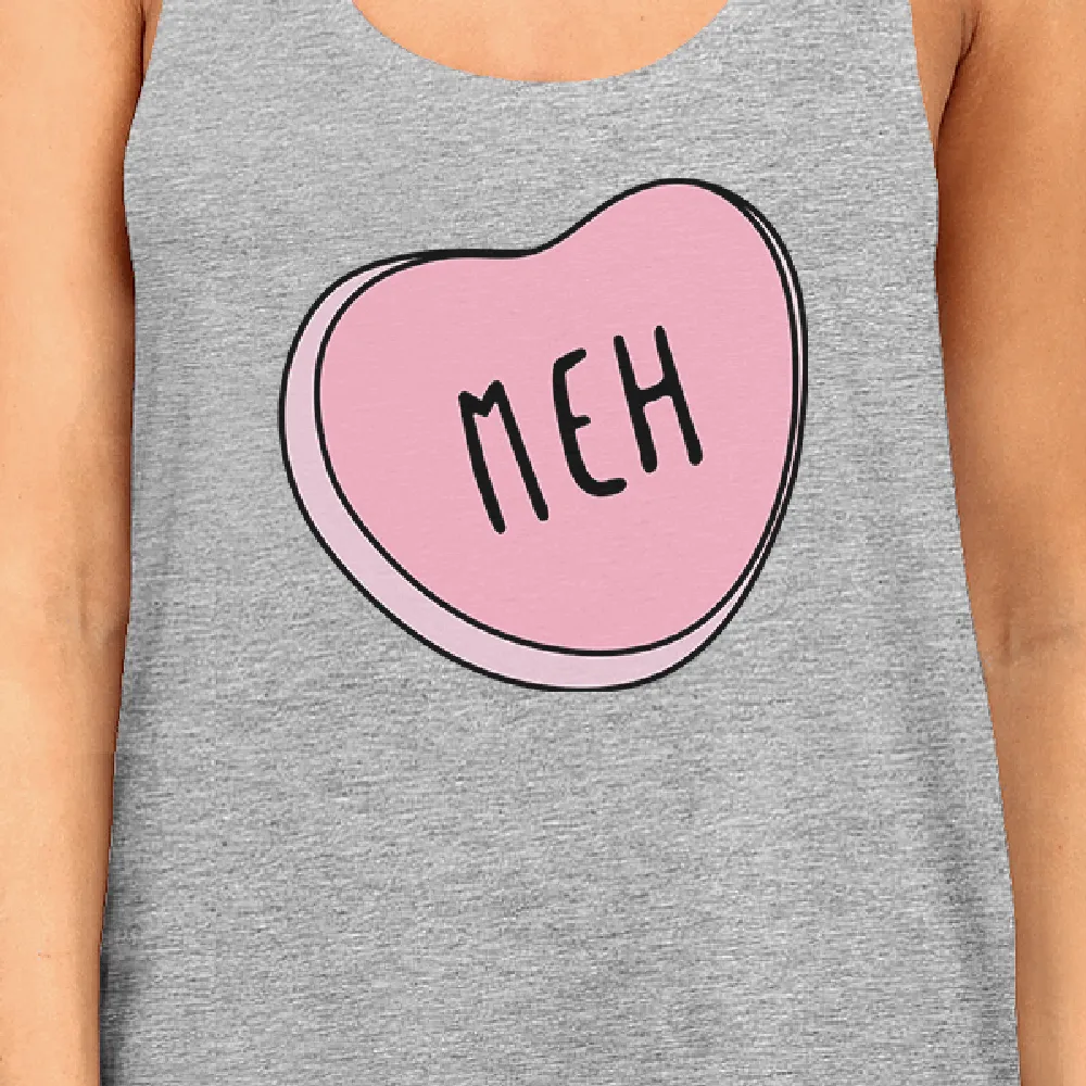 Meh Heart Womens Cotton  Tank Top Lovely Heart Graphic Gift For Her