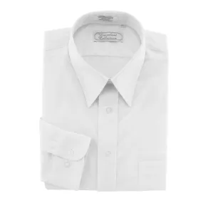 Men's Broadcloth White Dress Shirt 2186A