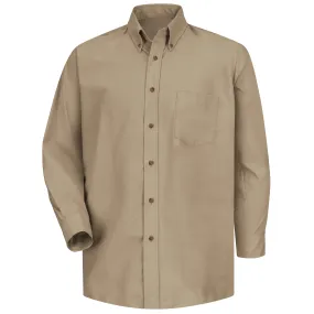 Men's Long Sleeve Poplin Dress Shirt SP90 - Khaki