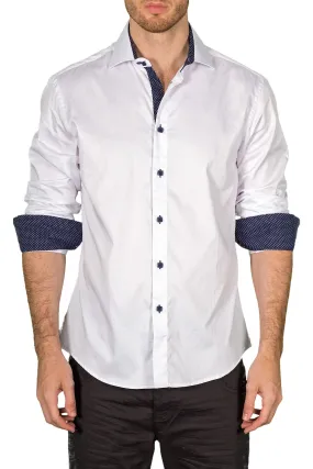 Men's Modern Fit Cotton Button Up Solid White